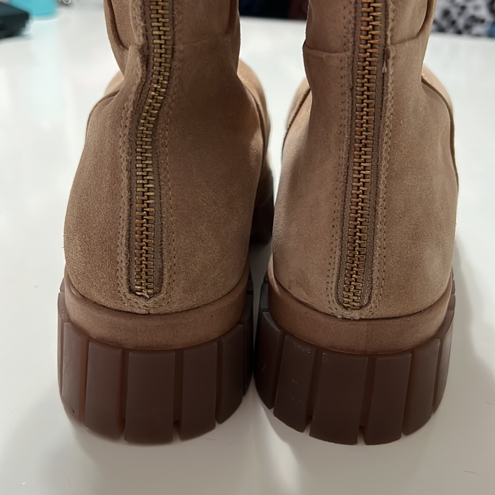 New! Free People Fable Platform Suede Quilted Fur Lined Lug Sole Boots S… - Picture 8 of 13